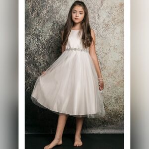 Petite Adele Little Girls Champagne Rhinestone.  Size 11-12
